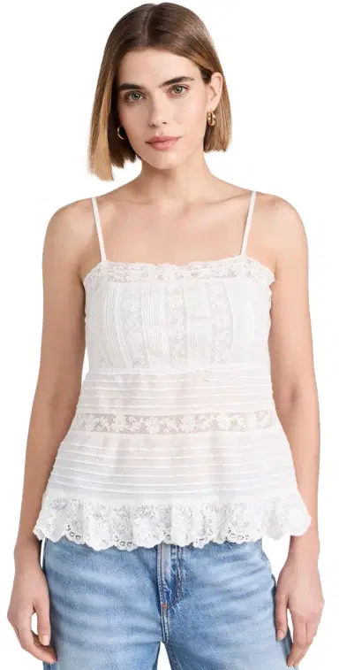 LoveShackFancy Charlieann Top Bright White 2 | Thumbnail 1 LoveShackFancy Charlieann Top Bright White 2 | Thumbnail 1