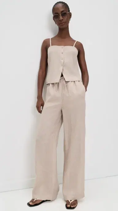 FRAME The Linen Button Cami Flax | Thumbnail 5 FRAME The Linen Button Cami Flax | Thumbnail 5