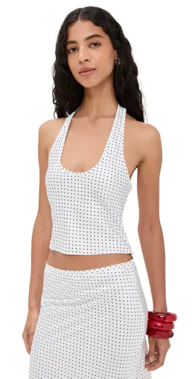 LIONESS Roxy Halter Top Porcelain Polka XL | Thumbnail 1 LIONESS Roxy Halter Top Porcelain Polka XL | Thumbnail 1