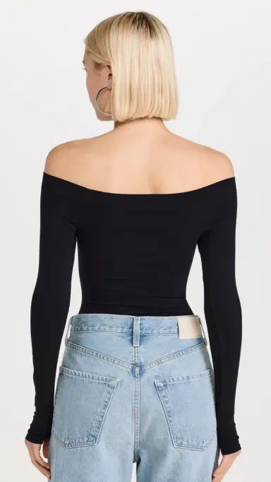 Commando Ballet Off-Shoulder Thong Bodysuit Black One Size | Thumbnail 3 Commando Ballet Off-Shoulder Thong Bodysuit Black One Size | Thumbnail 3