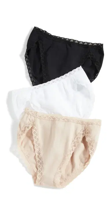 Natori Bliss French Cut Briefs 3 Pack Black/Cafe/White S | Thumbnail 1 Natori Bliss French Cut Briefs 3 Pack Black/Cafe/White S | Thumbnail 1