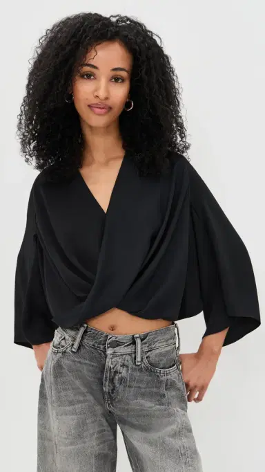 MM6 Maison Margiela Long Sleeved Top Black | Thumbnail 2 MM6 Maison Margiela Long Sleeved Top Black | Thumbnail 2