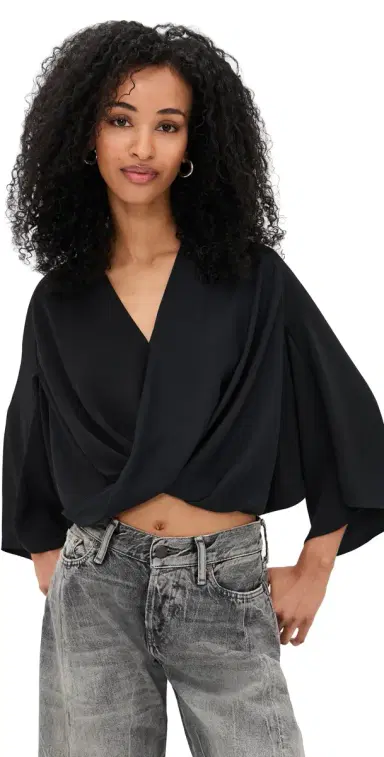 MM6 Maison Margiela Long Sleeved Top Black | Thumbnail 1 MM6 Maison Margiela Long Sleeved Top Black | Thumbnail 1