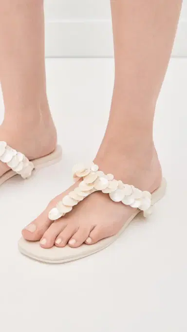 Simkhai Elin Beaded Shell Sandals Alabaster 39 | Thumbnail 3 Simkhai Elin Beaded Shell Sandals Alabaster 39 | Thumbnail 3