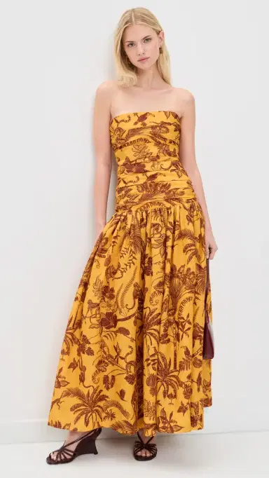 ALÉMAIS Banana Blossom Ruched Gown Marigold | Thumbnail 2 ALÉMAIS Banana Blossom Ruched Gown Marigold | Thumbnail 2