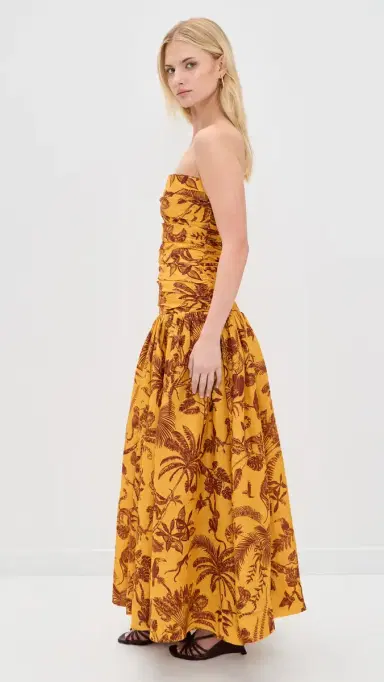 ALÉMAIS Banana Blossom Ruched Gown Marigold | Thumbnail 4 ALÉMAIS Banana Blossom Ruched Gown Marigold | Thumbnail 4