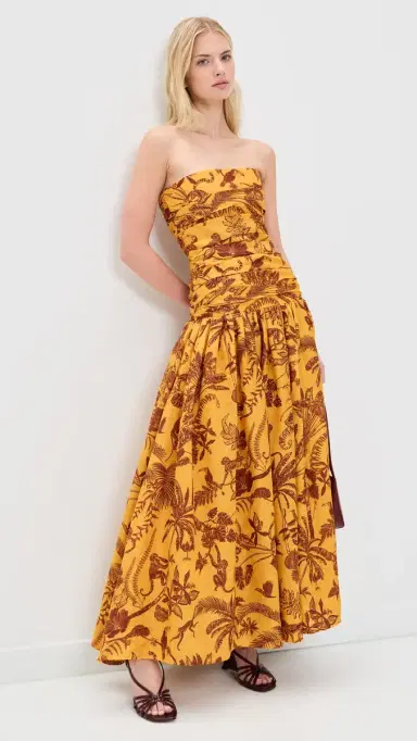 ALÉMAIS Banana Blossom Ruched Gown Marigold | Thumbnail 5 ALÉMAIS Banana Blossom Ruched Gown Marigold | Thumbnail 5