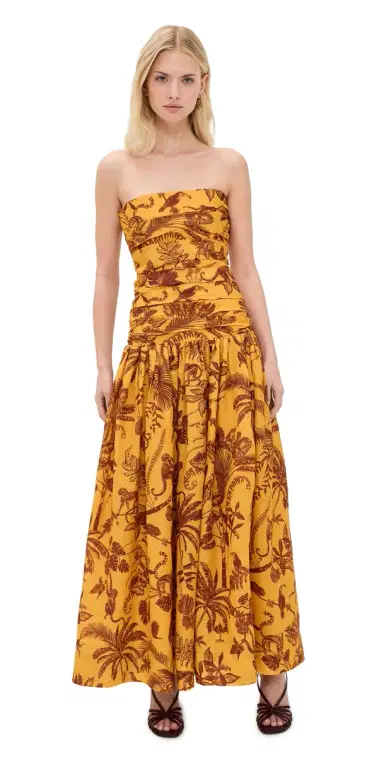 ALÉMAIS Banana Blossom Ruched Gown Marigold | Thumbnail 1 ALÉMAIS Banana Blossom Ruched Gown Marigold | Thumbnail 1