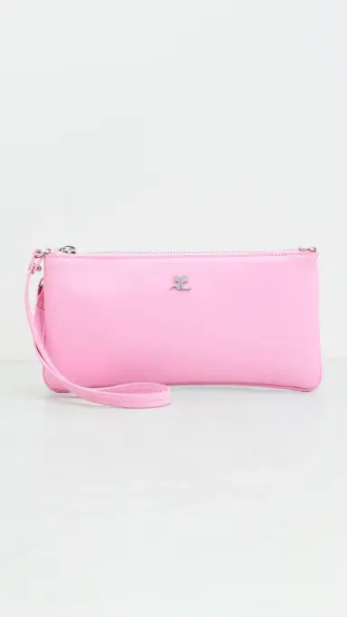 Courrèges Zipped Leather Pouch Candy Pink One Size | Thumbnail 2 Courrèges Zipped Leather Pouch Candy Pink One Size | Thumbnail 2