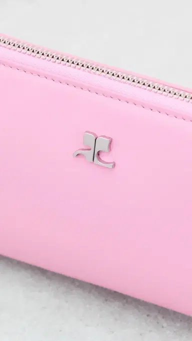 Courrèges Zipped Leather Pouch Candy Pink One Size | Thumbnail 5 Courrèges Zipped Leather Pouch Candy Pink One Size | Thumbnail 5