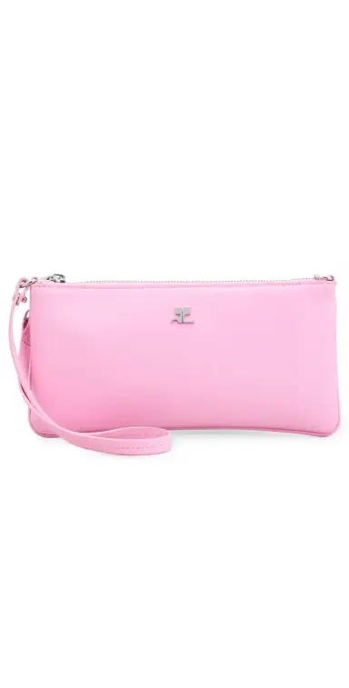 Courrèges Zipped Leather Pouch Candy Pink One Size | Thumbnail 1 Courrèges Zipped Leather Pouch Candy Pink One Size | Thumbnail 1