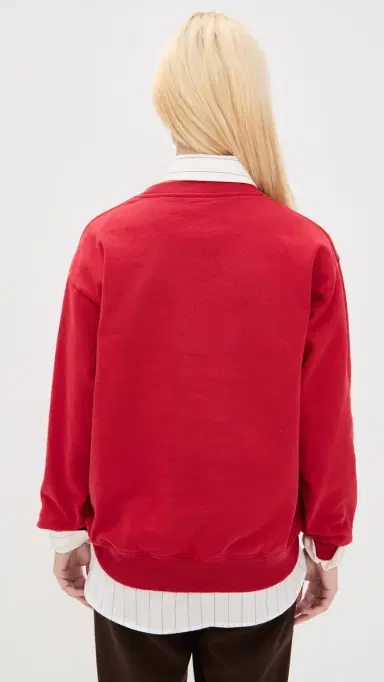 Sporty & Rich California Emblem Crew Neck Sweatshirt Ruby | Thumbnail 4 Sporty & Rich California Emblem Crew Neck Sweatshirt Ruby | Thumbnail 4