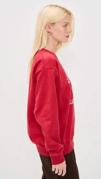 Sporty & Rich California Emblem Crew Neck Sweatshirt Ruby | Thumbnail 5 Sporty & Rich California Emblem Crew Neck Sweatshirt Ruby | Thumbnail 5