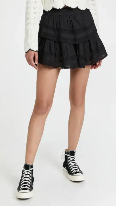 LoveShackFancy Ruffle Mini Skirt Black | Thumbnail 2 LoveShackFancy Ruffle Mini Skirt Black | Thumbnail 2