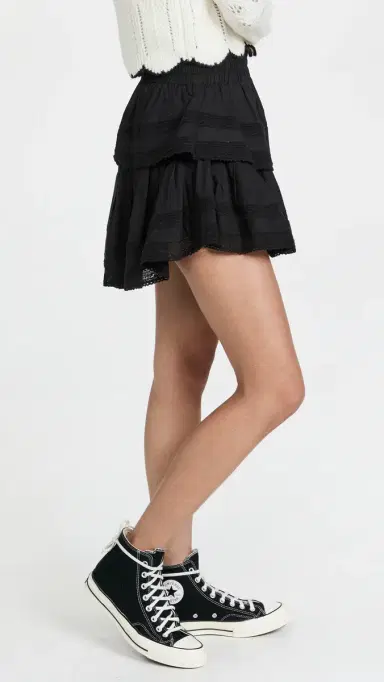 LoveShackFancy Ruffle Mini Skirt Black | Thumbnail 4 LoveShackFancy Ruffle Mini Skirt Black | Thumbnail 4