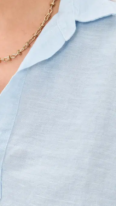 Frank & Eileen Popover Collared Shirt French Blue Linen | Thumbnail 6 Frank & Eileen Popover Collared Shirt French Blue Linen | Thumbnail 6