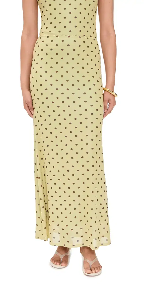 Polka Dot esh axi Skirt Pistachio/Brown Polka Dot esh axi Skirt Pistachio/Brown