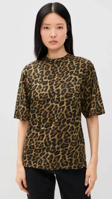 ANINE BING Leopard Avi Tee Black and Brown Leopard | Thumbnail 3 ANINE BING Leopard Avi Tee Black and Brown Leopard | Thumbnail 3