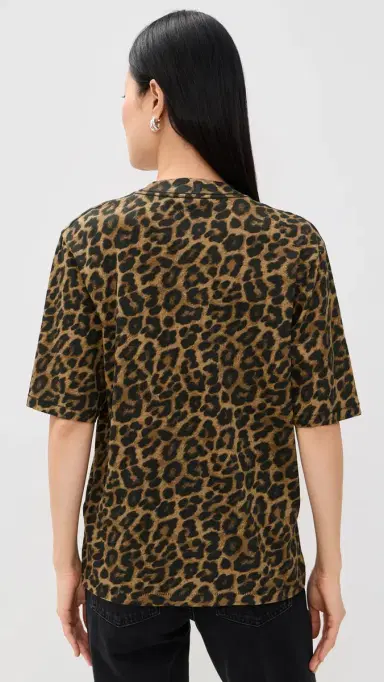 ANINE BING Leopard Avi Tee Black and Brown Leopard | Thumbnail 4 ANINE BING Leopard Avi Tee Black and Brown Leopard | Thumbnail 4