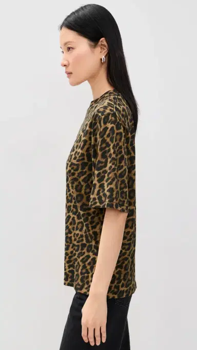 ANINE BING Leopard Avi Tee Black and Brown Leopard | Thumbnail 5 ANINE BING Leopard Avi Tee Black and Brown Leopard | Thumbnail 5