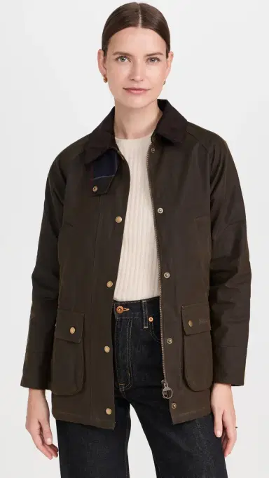 Barbour Acorn Wax Barn Jacket Olive/Classic 2 | Thumbnail 2 Barbour Acorn Wax Barn Jacket Olive/Classic 2 | Thumbnail 2