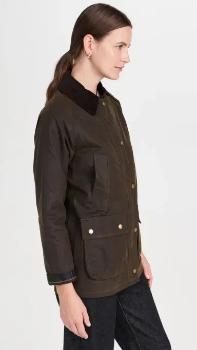 Barbour Acorn Wax Barn Jacket Olive/Classic 2 | Thumbnail 4 Barbour Acorn Wax Barn Jacket Olive/Classic 2 | Thumbnail 4
