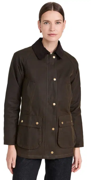 Barbour Acorn Wax Barn Jacket Olive/Classic 2 | Thumbnail 1 Barbour Acorn Wax Barn Jacket Olive/Classic 2 | Thumbnail 1