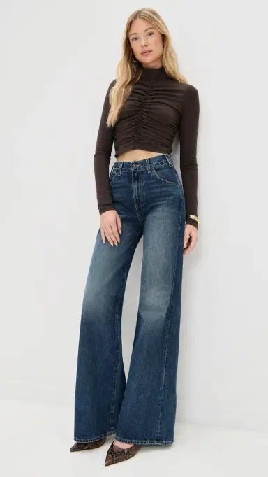 susana monaco Mock Neck Gathered Top Java | Thumbnail 5 susana monaco Mock Neck Gathered Top Java | Thumbnail 5
