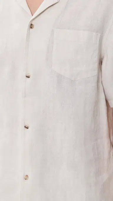 BATHER Short Sleeve Linen Camp Shirt White | Thumbnail 6 BATHER Short Sleeve Linen Camp Shirt White | Thumbnail 6