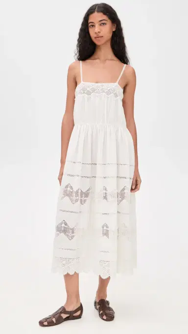 The Great. THE GREAT. The Rosette Crochet Dress Cream 3 | Thumbnail 2 The Great. THE GREAT. The Rosette Crochet Dress Cream 3 | Thumbnail 2