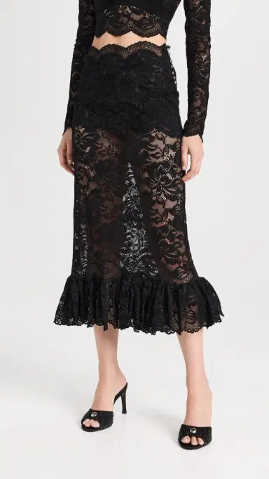 Rabanne Stretch Lace Skirt | Thumbnail 2 Rabanne Stretch Lace Skirt | Thumbnail 2