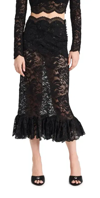 Rabanne Stretch Lace Skirt | Thumbnail 1 Rabanne Stretch Lace Skirt | Thumbnail 1