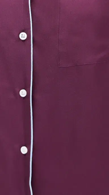 Comme Si Notched Collar Shirt Eggplant/Lt Blue L | Thumbnail 6 Comme Si Notched Collar Shirt Eggplant/Lt Blue L | Thumbnail 6