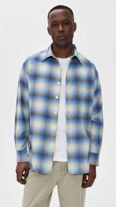 Aaron Levine Shadow Flannel Shirt Sapphire | Thumbnail 2 Aaron Levine Shadow Flannel Shirt Sapphire | Thumbnail 2