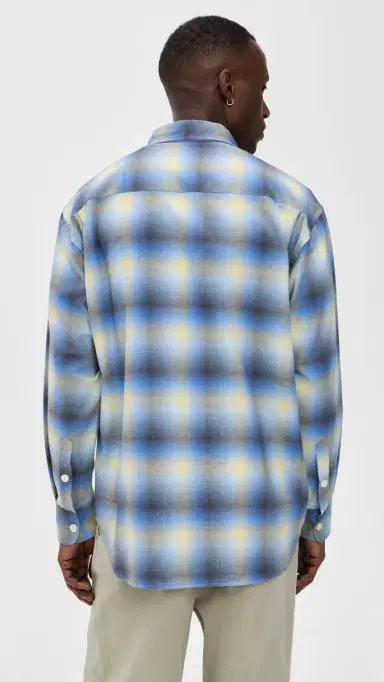Aaron Levine Shadow Flannel Shirt Sapphire | Thumbnail 3 Aaron Levine Shadow Flannel Shirt Sapphire | Thumbnail 3