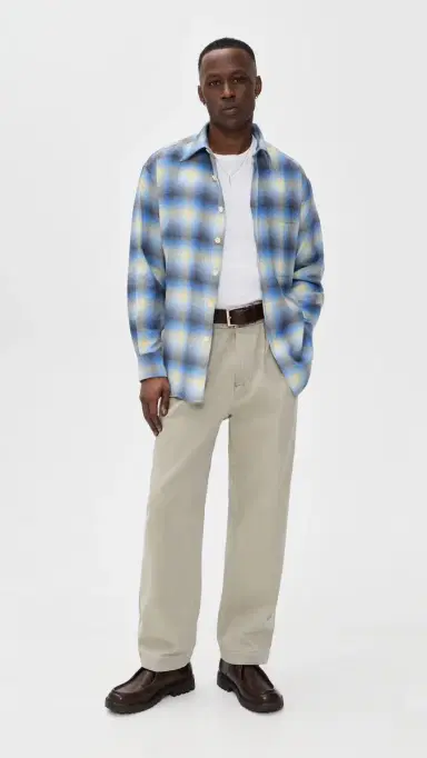Aaron Levine Shadow Flannel Shirt Sapphire | Thumbnail 5 Aaron Levine Shadow Flannel Shirt Sapphire | Thumbnail 5