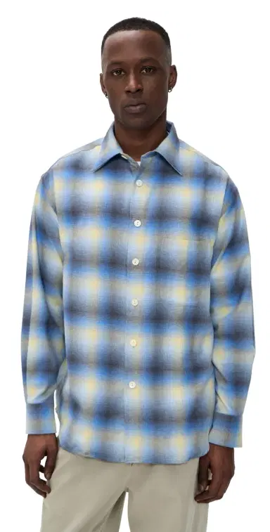 Aaron Levine Shadow Flannel Shirt Sapphire | Thumbnail 1 Aaron Levine Shadow Flannel Shirt Sapphire | Thumbnail 1