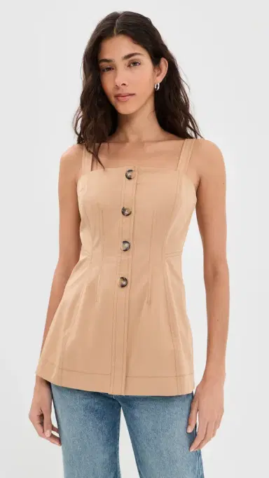 Veronica Beard Kariselle Top Khaki | Thumbnail 2 Veronica Beard Kariselle Top Khaki | Thumbnail 2