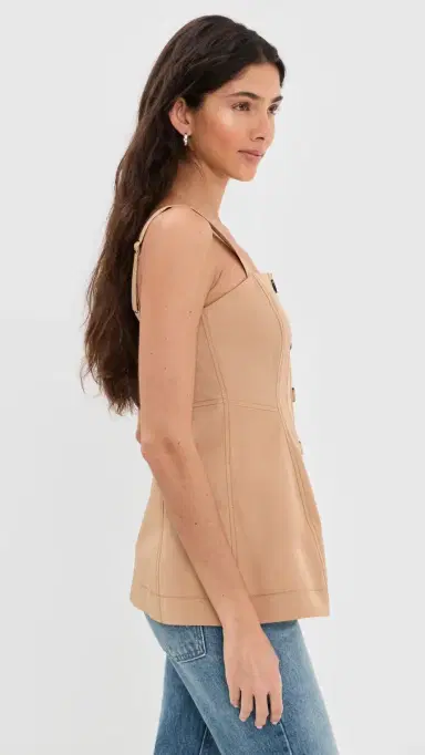 Veronica Beard Kariselle Top Khaki | Thumbnail 4 Veronica Beard Kariselle Top Khaki | Thumbnail 4