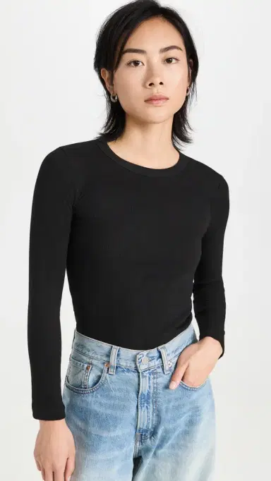 Leset Kelly lim Fit Long Sleeve Top Black | Thumbnail 2 Leset Kelly lim Fit Long Sleeve Top Black | Thumbnail 2