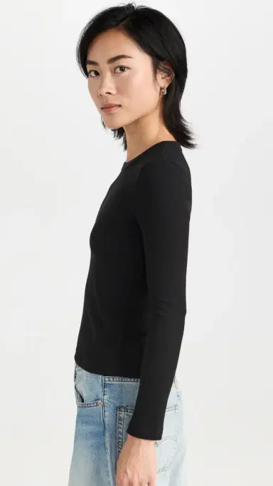 Leset Kelly lim Fit Long Sleeve Top Black | Thumbnail 4 Leset Kelly lim Fit Long Sleeve Top Black | Thumbnail 4