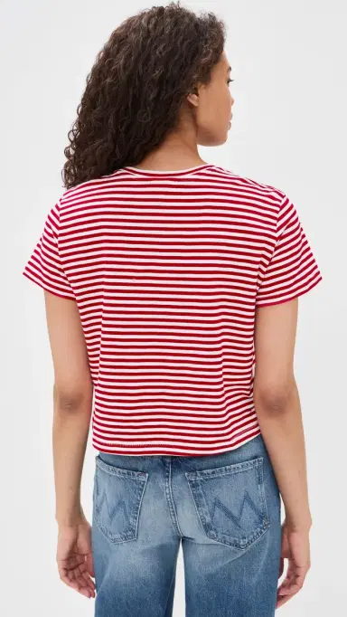 Madewell The Boxy Crop Tee in Soft Slub Festival Red | Thumbnail 3 Madewell The Boxy Crop Tee in Soft Slub Festival Red | Thumbnail 3