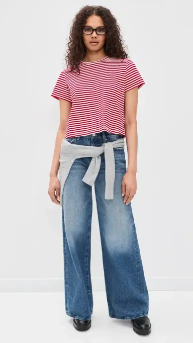 Madewell The Boxy Crop Tee in Soft Slub Festival Red | Thumbnail 5 Madewell The Boxy Crop Tee in Soft Slub Festival Red | Thumbnail 5