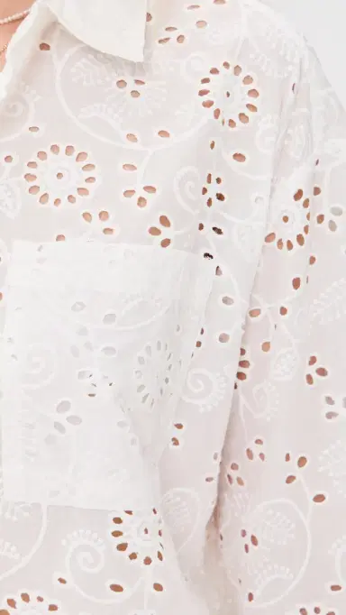 Splendid x @Cellajaneblog Eyelet Button Down White M | Thumbnail 6 Splendid x @Cellajaneblog Eyelet Button Down White M | Thumbnail 6