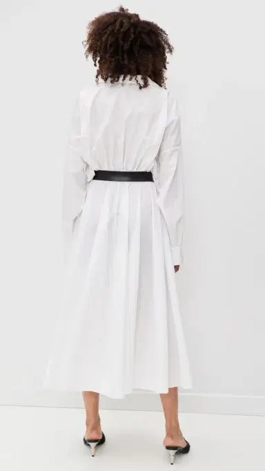 Norma Kamali Super Oversized Boyfriend Neck Flared Shirt Dress now White | Thumbnail 3 Norma Kamali Super Oversized Boyfriend Neck Flared Shirt Dress now White | Thumbnail 3