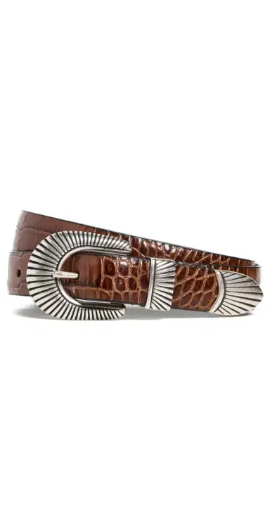 Anderson's Narrow Western Mock Croc Belt Medium Tan 75 | Thumbnail 1 Anderson's Narrow Western Mock Croc Belt Medium Tan 75 | Thumbnail 1