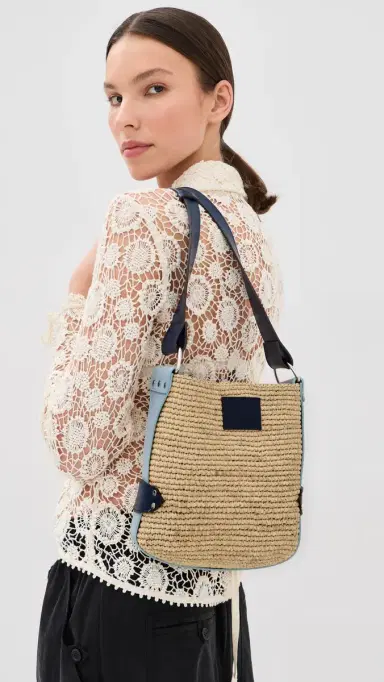 Isabel Marant Mini Bayia Bag Natural/Blue One Size | Thumbnail 3 Isabel Marant Mini Bayia Bag Natural/Blue One Size | Thumbnail 3