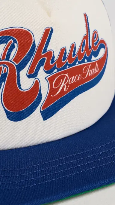 Rhude Pit Stop Trucker Cap White/Blue/Red One Size | Thumbnail 4 Rhude Pit Stop Trucker Cap White/Blue/Red One Size | Thumbnail 4