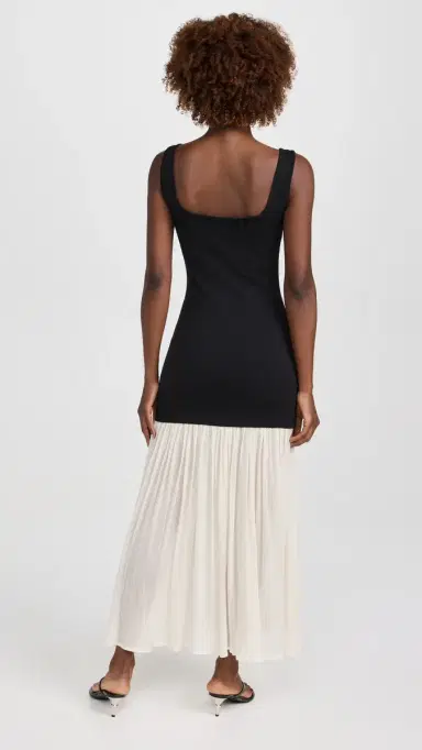 Pixie Market Gia Chiffon Hem Tank Dress Black/White | Thumbnail 3 Pixie Market Gia Chiffon Hem Tank Dress Black/White | Thumbnail 3