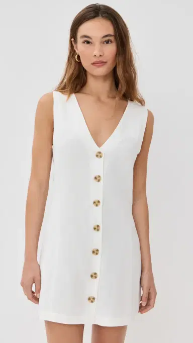 LE BOP Charlotte Vest Dress White | Thumbnail 2 LE BOP Charlotte Vest Dress White | Thumbnail 2